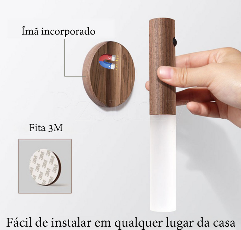 Luminária Seleta - Lâmpada Inteligente e Portátil com Sensor de Movimento